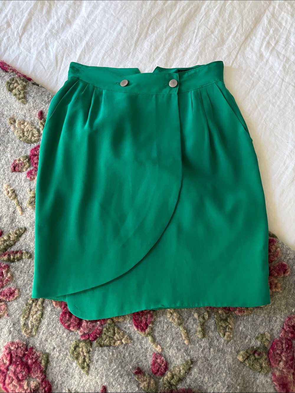 Rag & Bone Green Silk Pencil Skirt